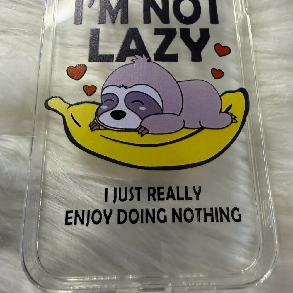 🩷5/$10 iPhone 15 max pro Clear Sloth Design Phone Case
